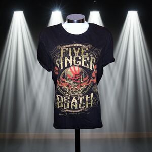 Women’s Bay Island Five Finger Death Punch 100 Proof T Shirt Size Large